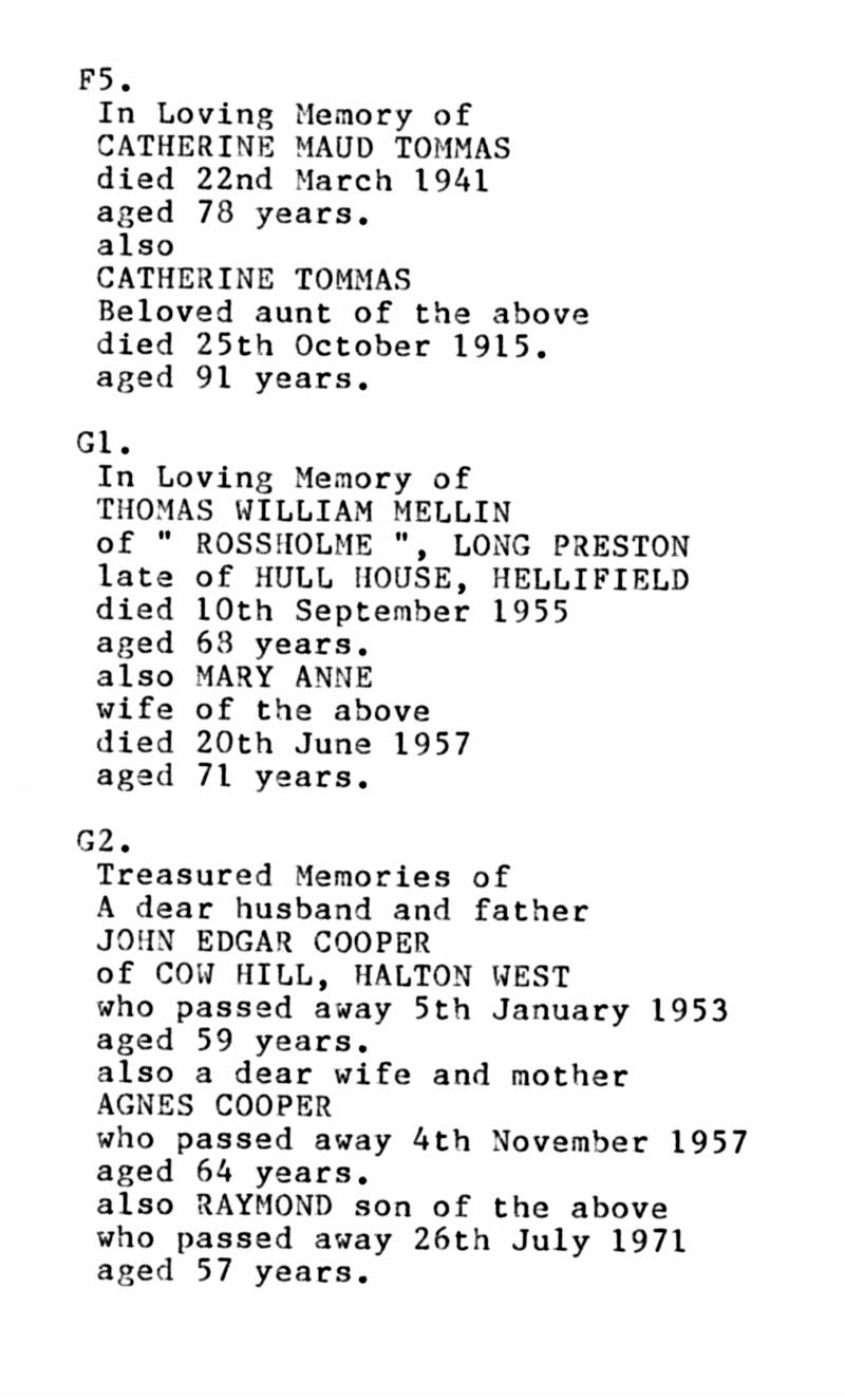 Location Index - P09.jpg - Long Preston Baptist Church -  Monumental Inscriptions in Location Order  - F5 to G2